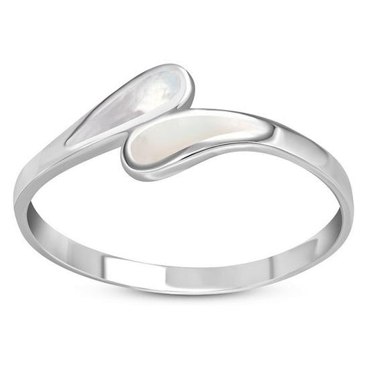 Mother of Pearl Sterling Silver Drops Ring