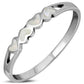 Hearts Mother of Pearl Sterling Silver Band Ring