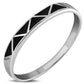 Black Onyx Silver Band Ring