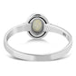 Delicate Ethnic Style Rainbow Moonstone Silver Ring
