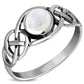 Celtic Knot Sterling Silver Rainbow Moonstone Ring