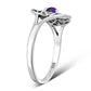 Delicate Sterling Silver Celtic Amethyst Stone Ring