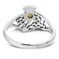 Celtic Knot Thistle Citrine Stone Silver Ring