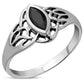 Celtic Knot Faceted Black Onyx Silver Ring