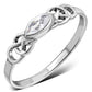 Marquise cut Delicate Clear CZ Celtic Silver Ring