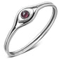 Evil Eye Garnet Stone Silver Ring