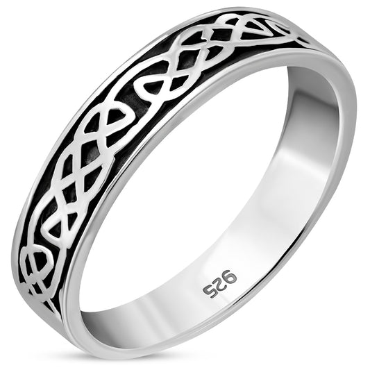 Celtic Knot Band Sterling Silver Ring