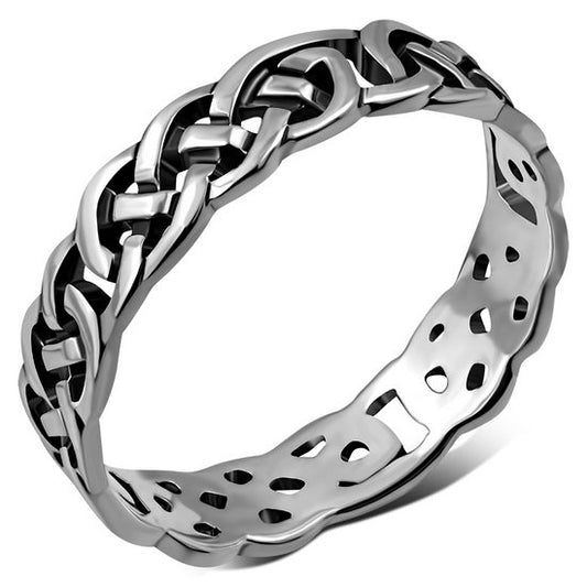 All round Celtic Knot Silver band Ring