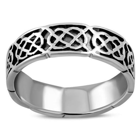 Plain Celtic Knot Silver Band Ring