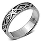 Plain Silver Fishes Messianic Band Ring
