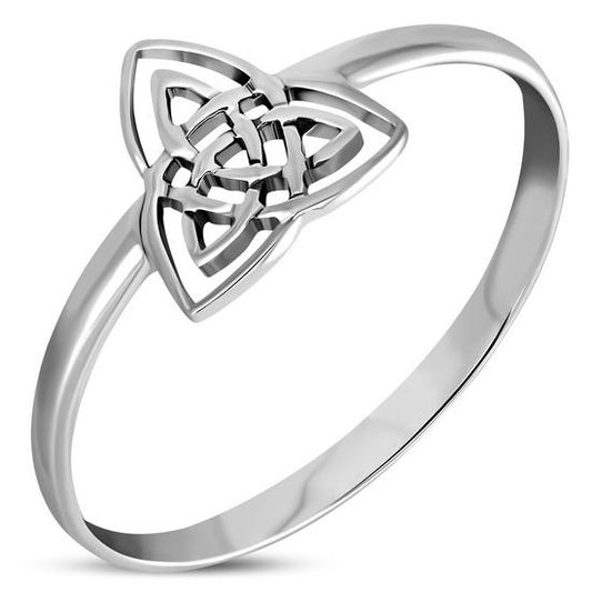 Light Celtic Trinity Knot Sterling Silver Plain Ring