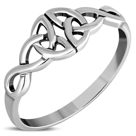 Celtic Trinity Style Knot Sterling Silver Plain Ring