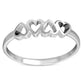 Plain Simple Silver Hearts Ring