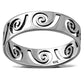 Plain Solid Sterling Silver Waves Band Ring