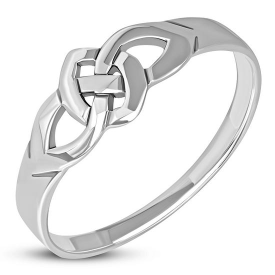 Delicate Celtic Knot Plain Silver Ring