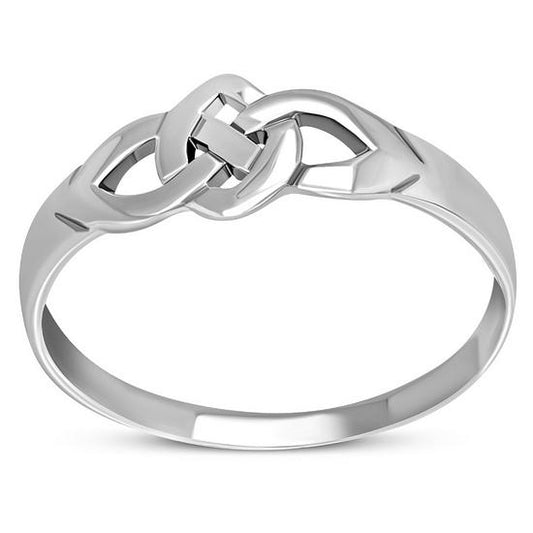 Delicate Celtic Knot Plain Silver Ring