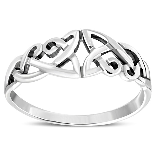 Unique Celtic Trinity knot Design Silver Ring