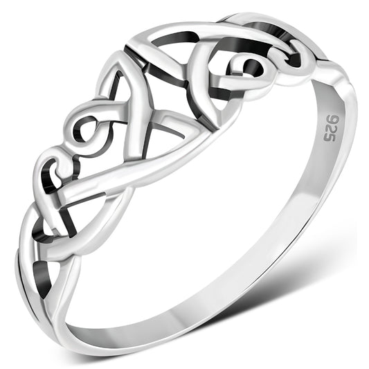 Unique Celtic Trinity knot Design Silver Ring
