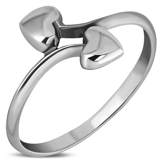 Sterling Silver Hearts Ring