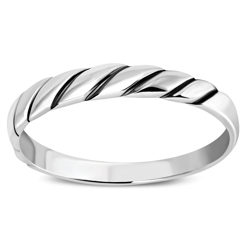 Waved Plain Silver Ring