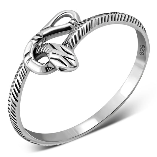 Thin Silver Snake Ring