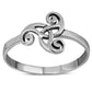 Plain Celtic Triskele Triple Spiral Silver Ring