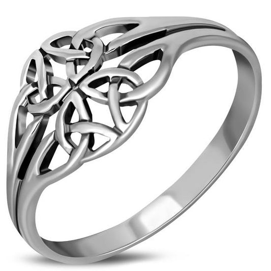 Plain Celtic Trinity Knot Silver Ring