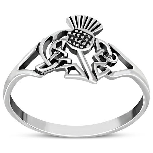 Scottish 925 Sterling Silver Thistle Ring