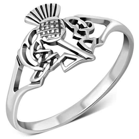 Scottish 925 Sterling Silver Thistle Ring