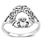 Plain Celtic Trinity Knot Claddagh Silver Ring