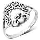 Plain Celtic Trinity Knot Claddagh Silver Ring