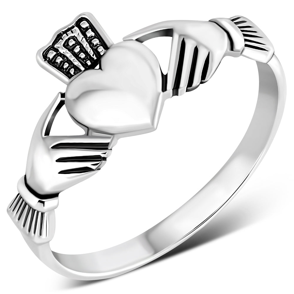 Plain Silver Irish Claddagh Ring