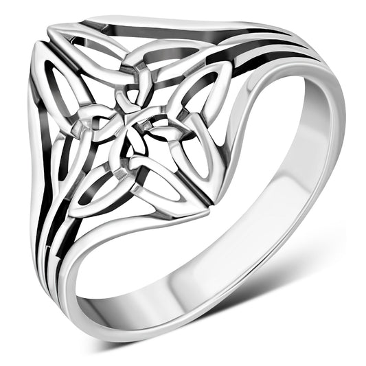 Celtic Trinity Knots Plain Silver Ring