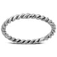Twisted Thin Plain Silver Ring