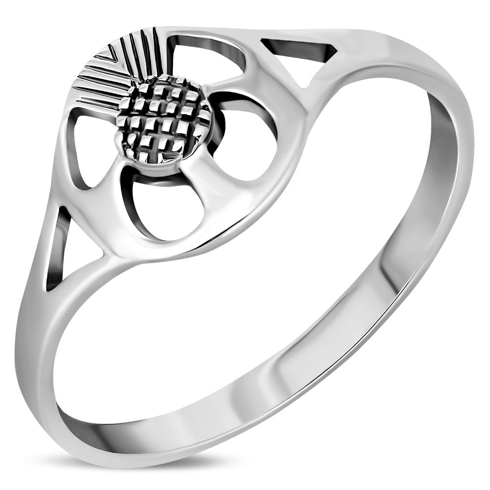 Plain Silver Thistle Ring