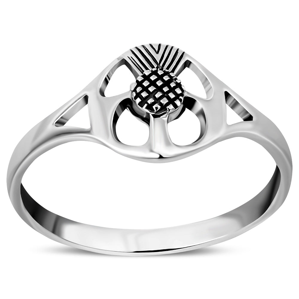 Plain Silver Thistle Ring