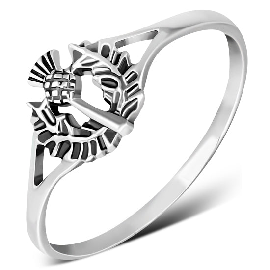 Scottish Thistle Sterling Silver Ring