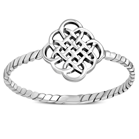 Twisted Shank Silver Celtic Ring