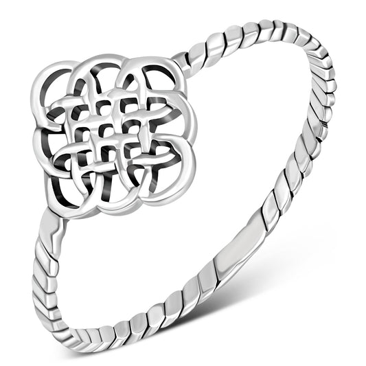 Twisted Shank Silver Celtic Ring