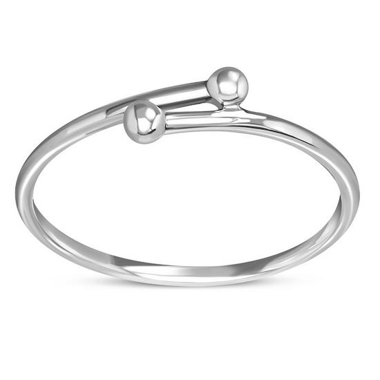 Plain Bypass Sterling Silver Ring