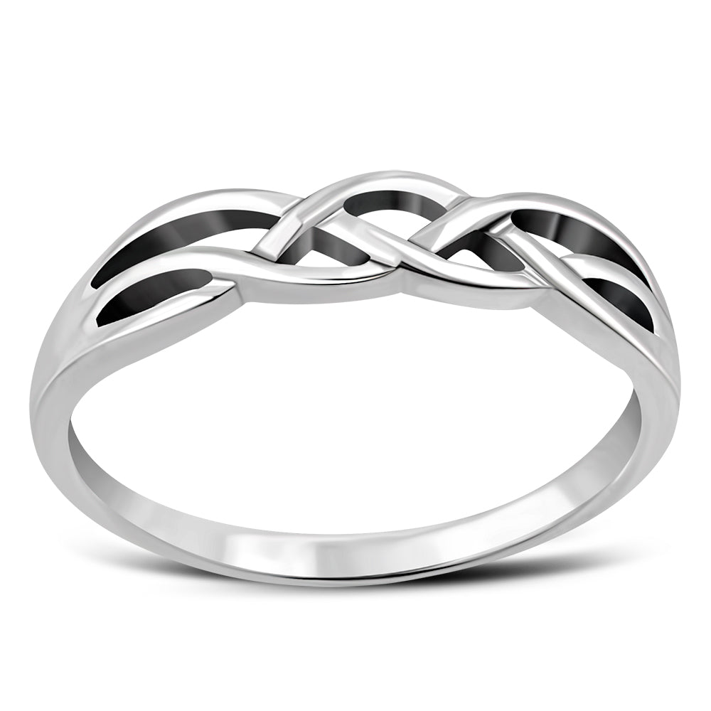 Celtic Knot Plain Silver Band Ring
