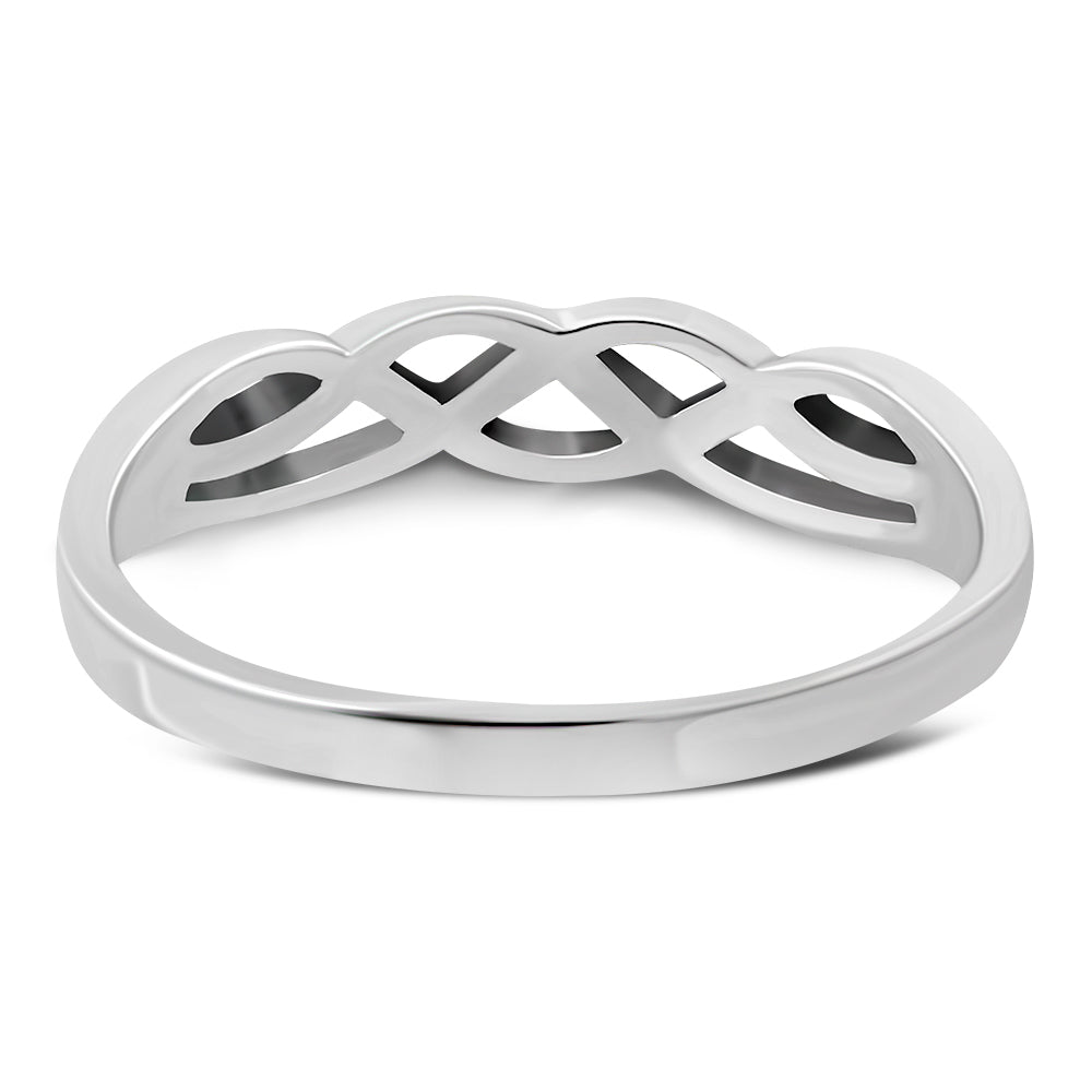 Celtic Knot Plain Silver Band Ring