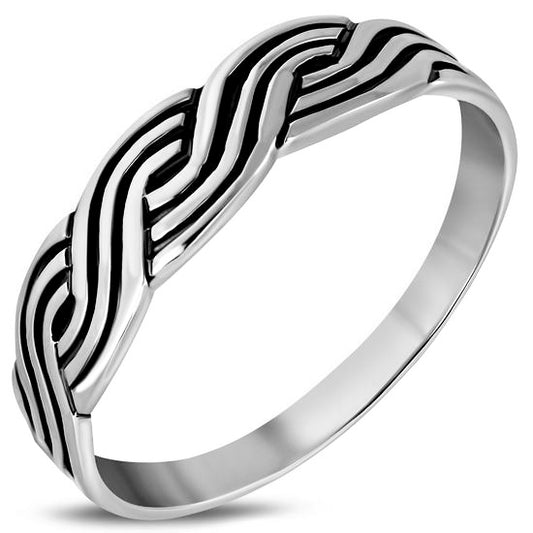 Plain Silver Braided Knot Ring