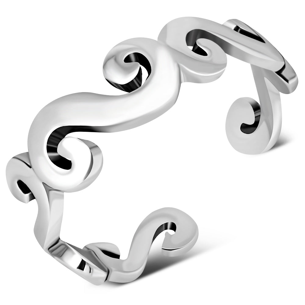 Spiral Style Silver Toe Ring