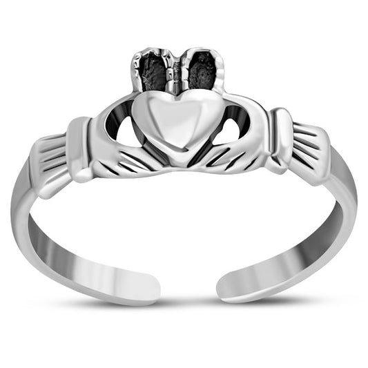 Claddagh Toe Ring Plain Sterling Silver