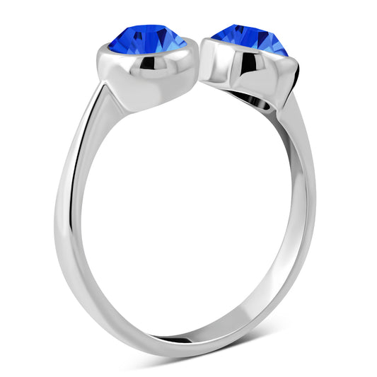 Blue Sapphire CZ Silver Toe Ring