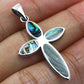 Abalone Shell Cross Silver Pendant