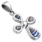 Abalone Shell Silver Cross Pendant