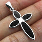 Black Onyx Cross Silver Pendant