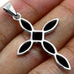 Black Onyx Silver Cross Pendant